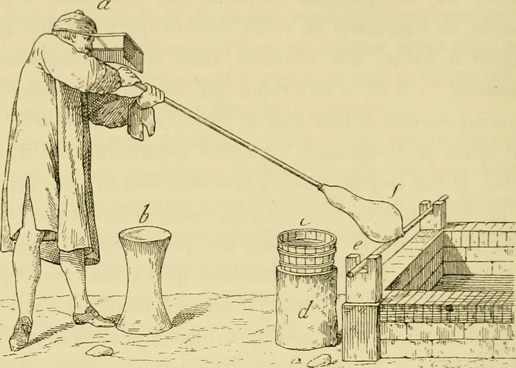 An illustration from Histoire de la verrerie et de l'émaillerie, 1886, leaf 214