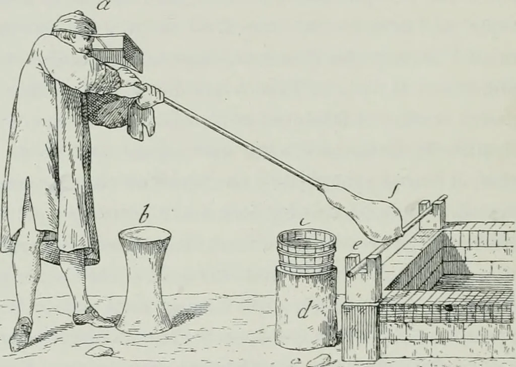 An illustration from Histoire de la verrerie et de l'émaillerie, 1886, leaf 212