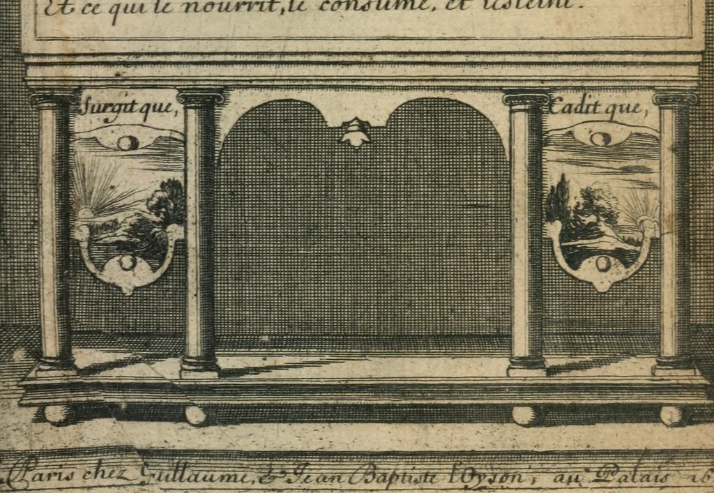 An illustration from Histoire de la vie et de la mort. Ov il est traité de la longue & courte durée de toute forte de corps; des causes de leur decadence; & des moyens d'en reparer les defauts, autant qu'il se peut, 1647, leaf 4