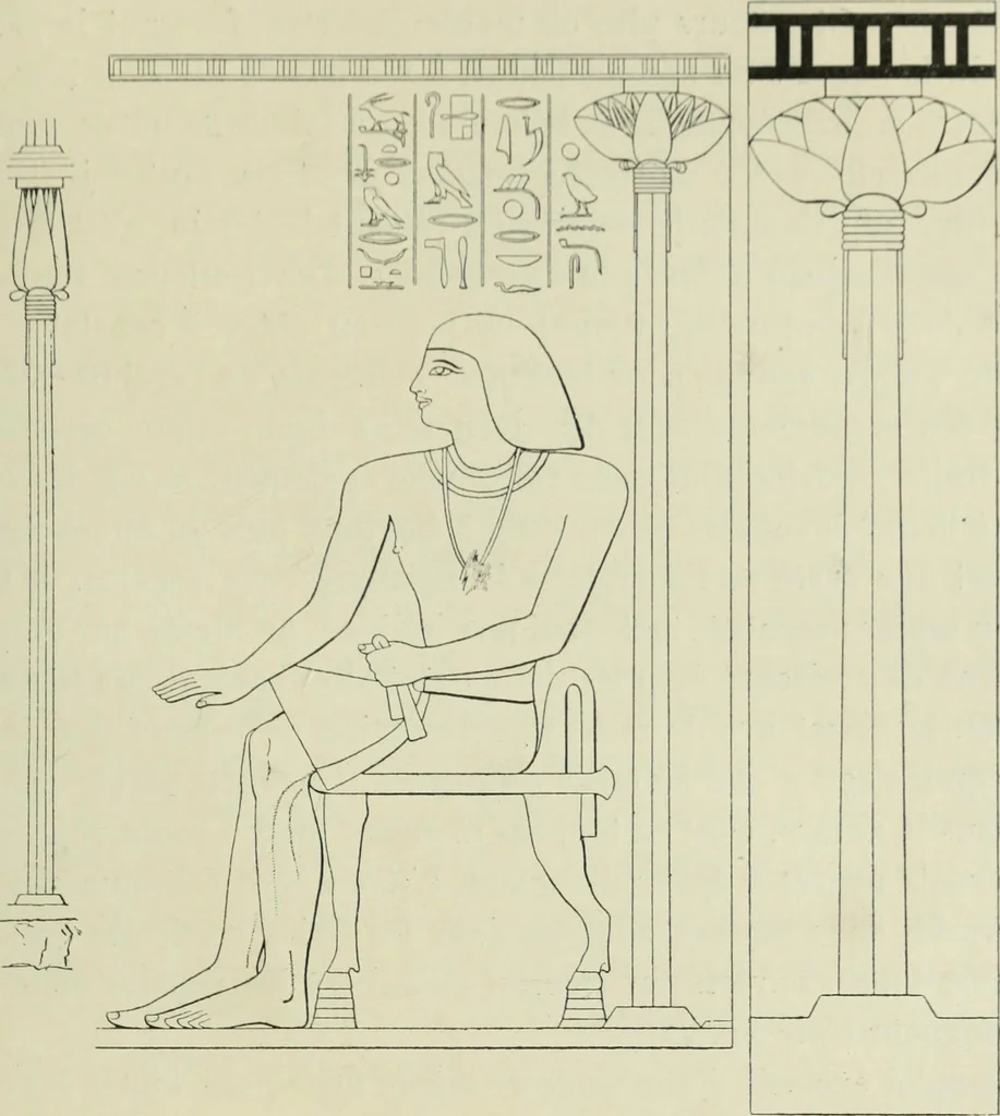 An illustration from Histoire de l'ordre lotiforme; étude d'archéologie égyptienne, 1897, leaf 87