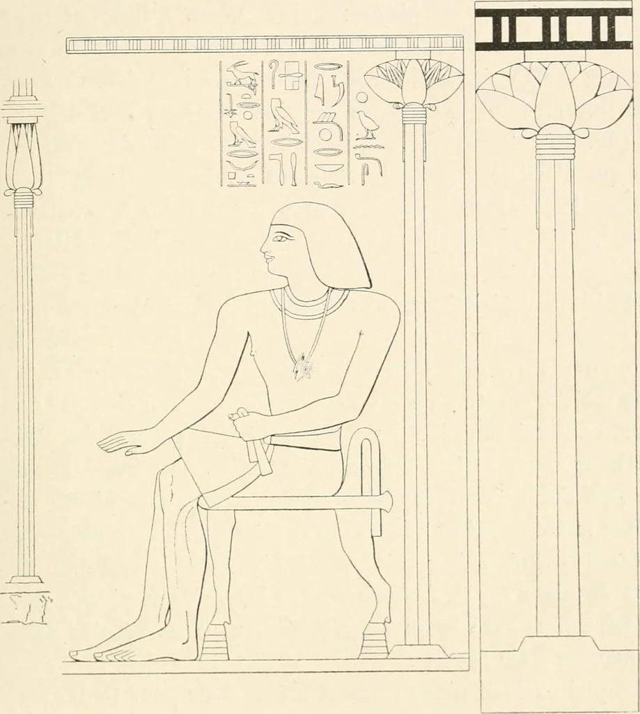 An illustration from Histoire de l'ordre lotiforme: étude d'archélogie égyptienne, 1897, leaf 90