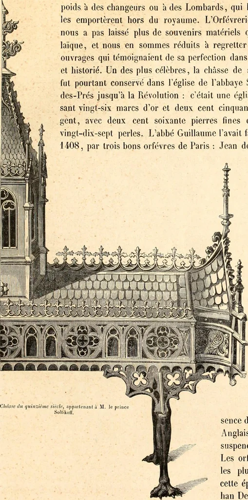 An illustration from Histoire de l'orfévrerie-joaillerie et des anciennes communautés et confréries d'orfévres-joailliers de la France et de la Belgique, 1850, leaf 108