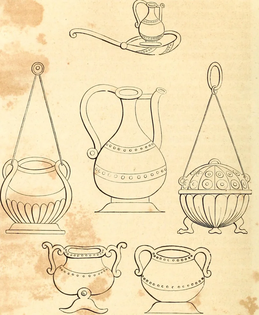 An illustration from Histoire de l'orfévrerie-joaillerie et des anciennes communautés et confréries d'orfévres-joailliers de la France et de la Belgique, 1850, leaf 141