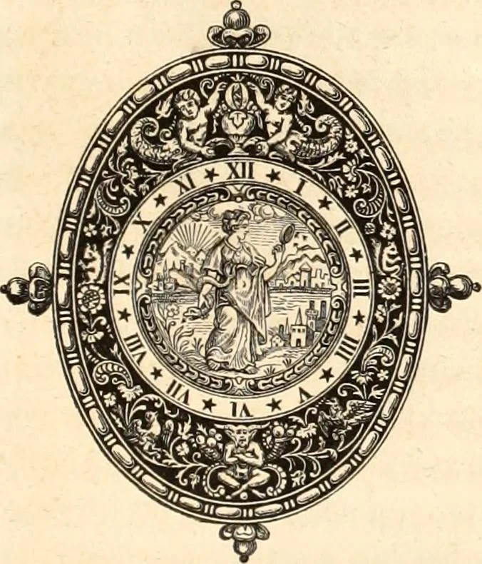 An illustration from Histoire de l'orfévrerie-joaillerie et des anciennes communautés et confréries d'orfévres-joailliers de la France et de la Belgique, 1850, leaf 152