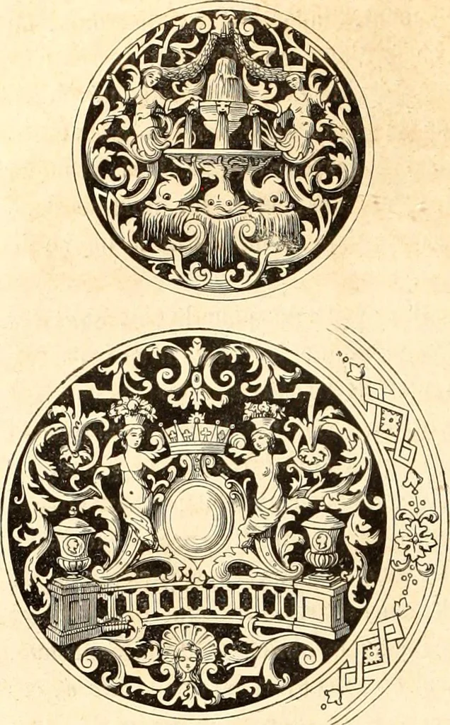 An illustration from Histoire de l'orfévrerie-joaillerie et des anciennes communautés et confréries d'orfévres-joailliers de la France et de la Belgique, 1850, leaf 169