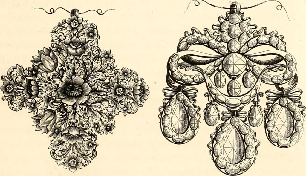 An illustration from Histoire de l'orfévrerie-joaillerie et des anciennes communautés et confréries d'orfévres-joailliers de la France et de la Belgique, 1850, leaf 170