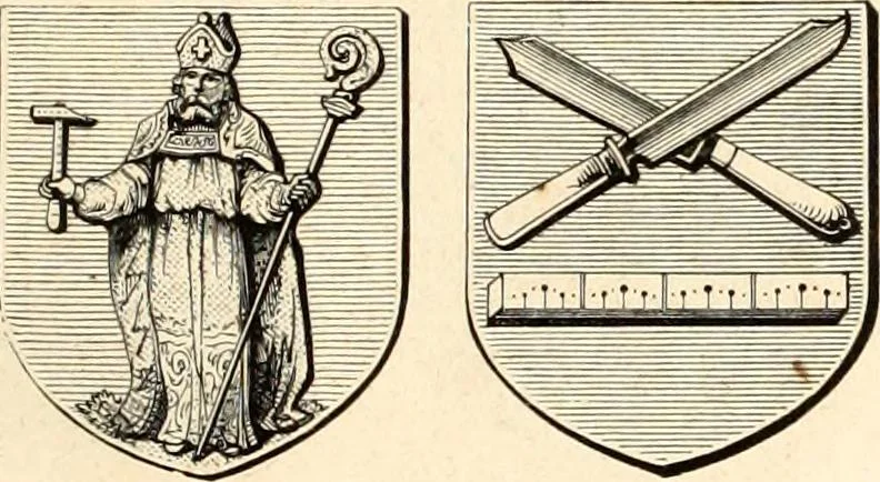 An illustration from Histoire de l'orfévrerie-joaillerie et des anciennes communautés et confréries d'orfévres-joailliers de la France et de la Belgique, 1850, leaf 214