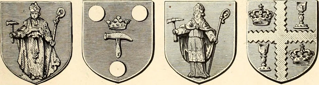An illustration from Histoire de l'orfévrerie-joaillerie et des anciennes communautés et confréries d'orfévres-joailliers de la France et de la Belgique, 1850, leaf 214
