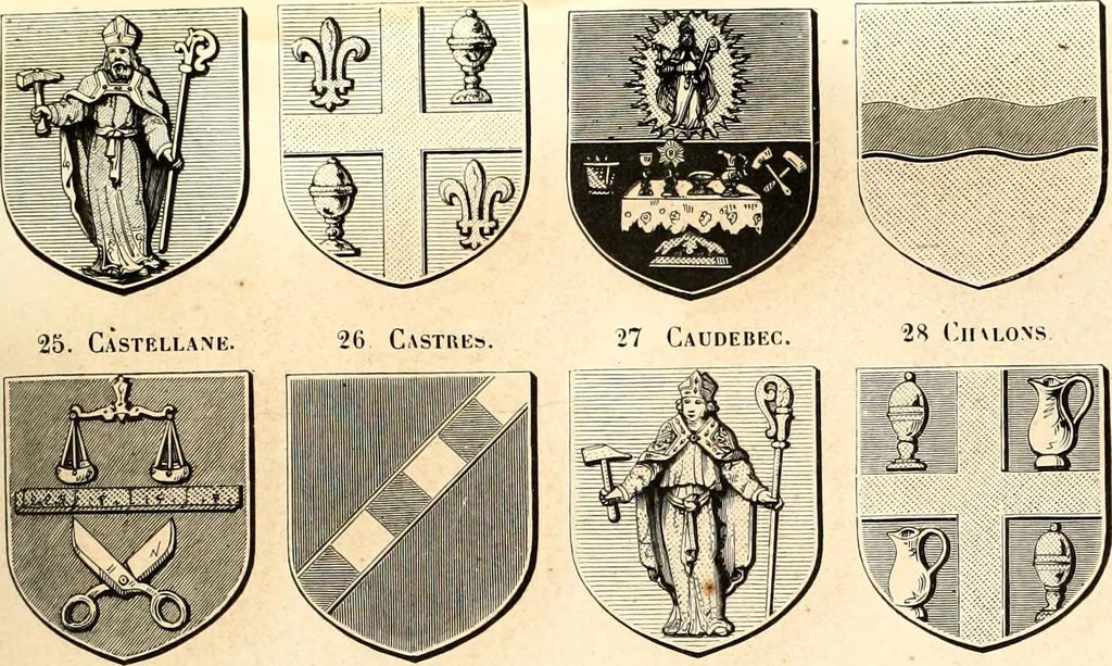 An illustration from Histoire de l'orfévrerie-joaillerie et des anciennes communautés et confréries d'orfévres-joailliers de la France et de la Belgique, 1850, leaf 216