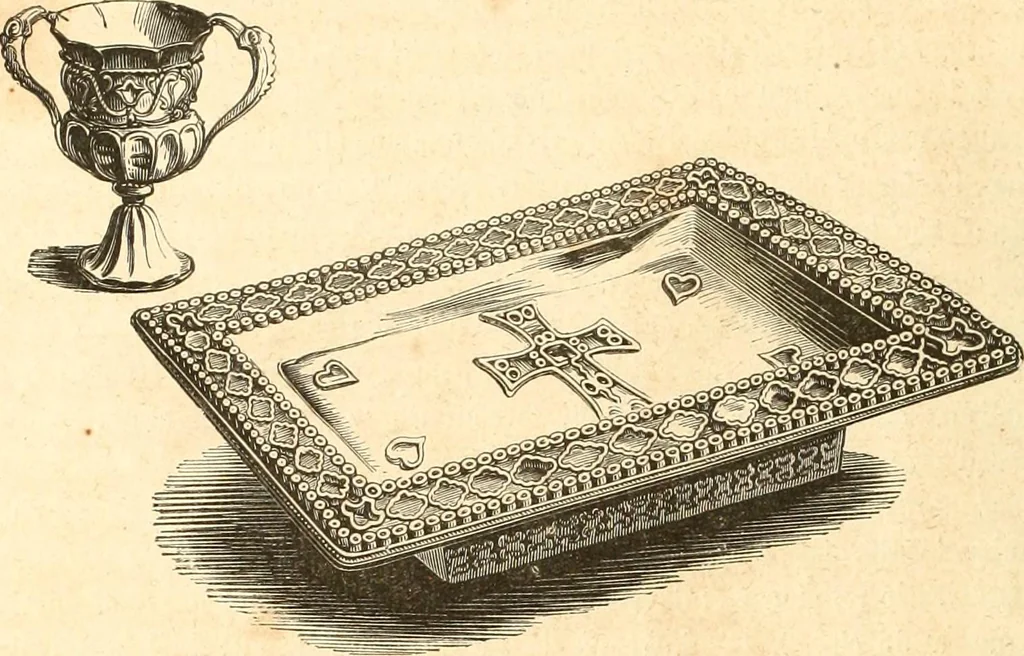 An illustration from Histoire de l'orfévrerie-joaillerie et des anciennes communautés et confréries d'orfévres-joailliers de la France et de la Belgique, 1850, leaf 23