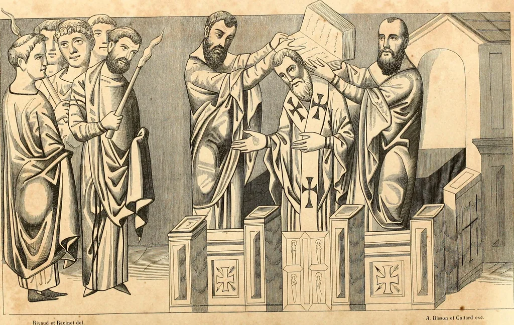 An illustration from Histoire de l'orfévrerie-joaillerie et des anciennes communautés et confréries d'orfévres-joailliers de la France et de la Belgique, 1850, leaf 287