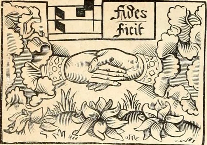 An illustration from Histoire de l'orfévrerie-joaillerie et des anciennes communautés et confréries d'orfévres-joailliers de la France et de la Belgique, 1850, leaf 402