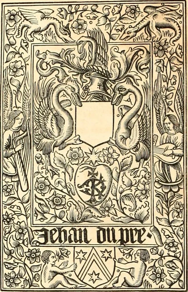 An illustration from Histoire de l'orfévrerie-joaillerie et des anciennes communautés et confréries d'orfévres-joailliers de la France et de la Belgique, 1850, leaf 403