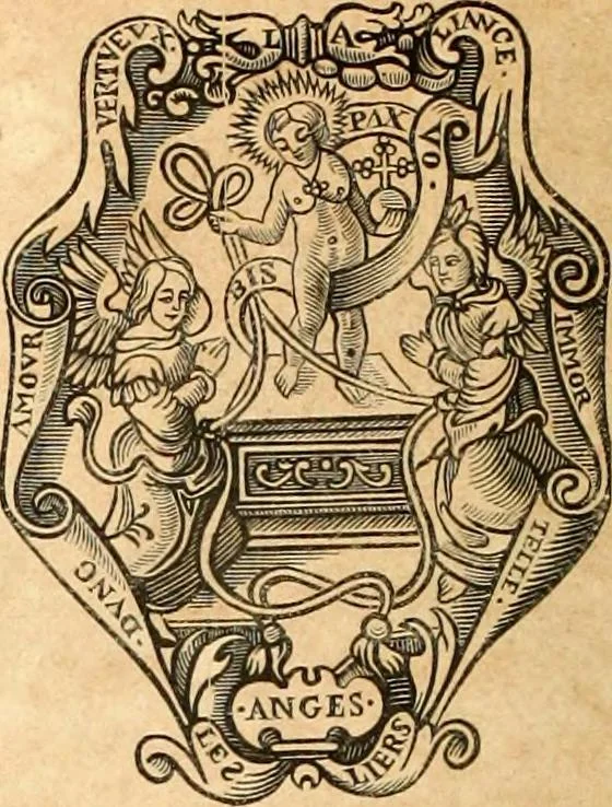 An illustration from Histoire de l'orfévrerie-joaillerie et des anciennes communautés et confréries d'orfévres-joailliers de la France et de la Belgique, 1850, leaf 405