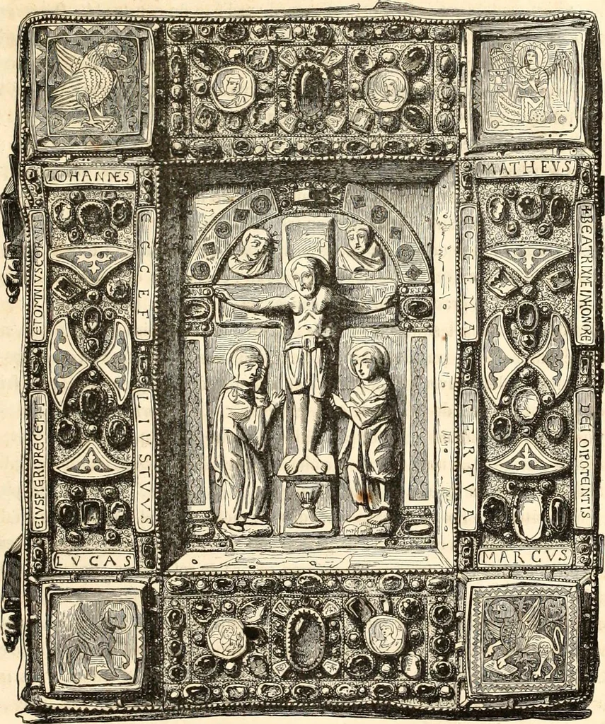 An illustration from Histoire de l'orfévrerie-joaillerie et des anciennes communautés et confréries d'orfévres-joailliers de la France et de la Belgique, 1850, leaf 48