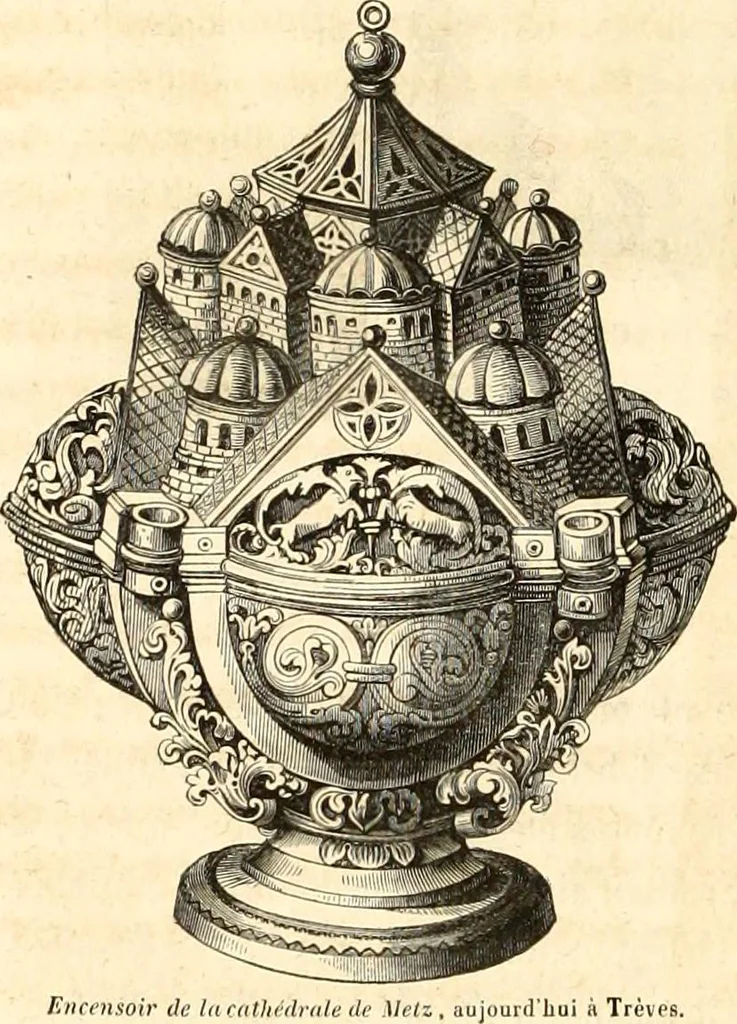 An illustration from Histoire de l'orfévrerie-joaillerie et des anciennes communautés et confréries d'orfévres-joailliers de la France et de la Belgique, 1850, leaf 59