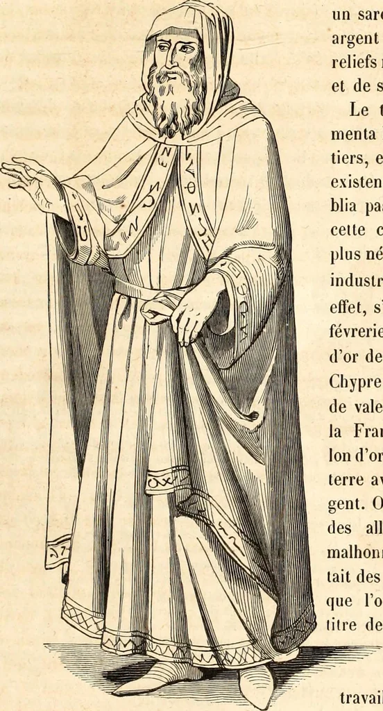 An illustration from Histoire de l'orfévrerie-joaillerie et des anciennes communautés et confréries d'orfévres-joailliers de la France et de la Belgique, 1850, leaf 60
