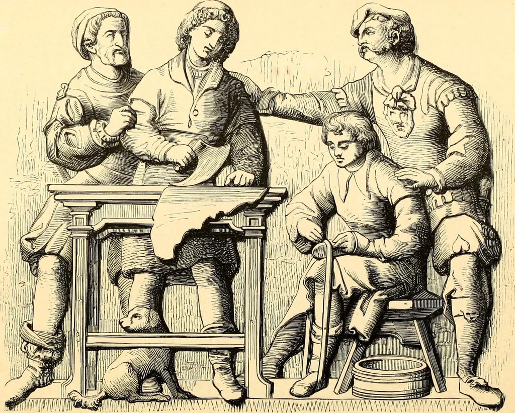 An illustration from Histoire de l'orfévrerie-joaillerie et des anciennes communautés et confréries d'orfévres-joailliers de la France et de la Belgique, 1850, leaf 613