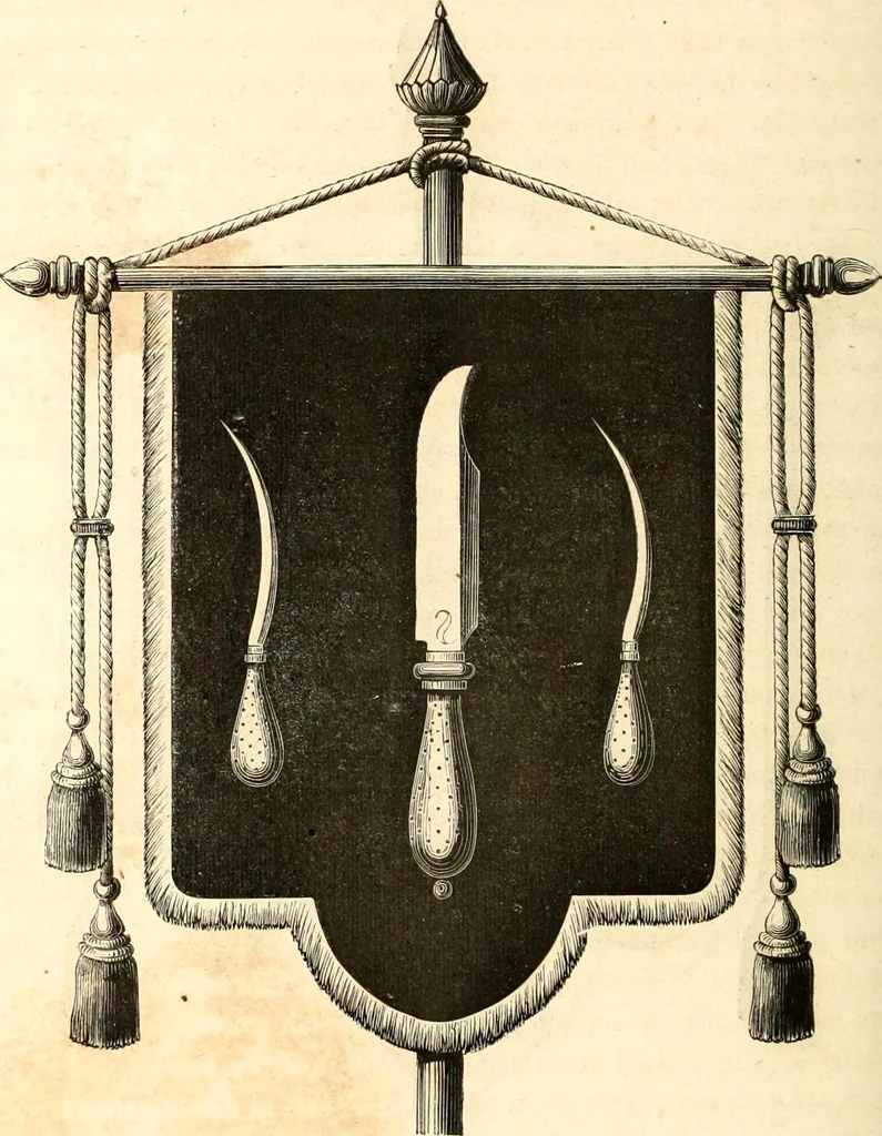 An illustration from Histoire de l'orfévrerie-joaillerie et des anciennes communautés et confréries d'orfévres-joailliers de la France et de la Belgique, 1850, leaf 637