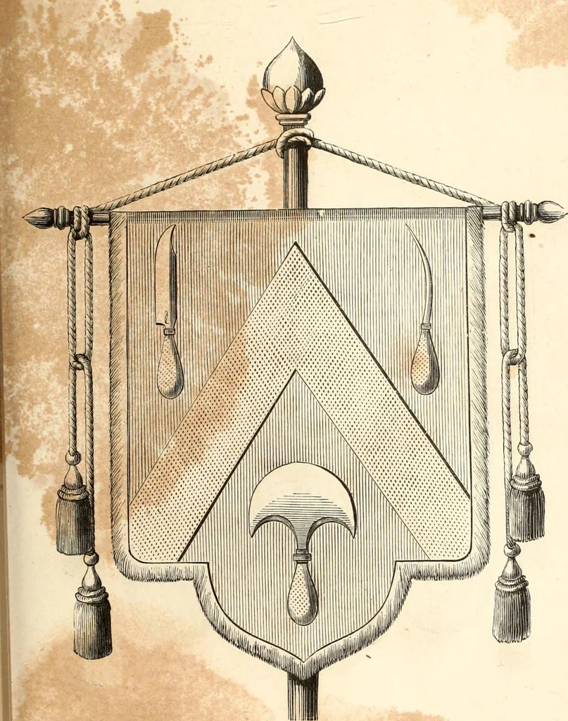 An illustration from Histoire de l'orfévrerie-joaillerie et des anciennes communautés et confréries d'orfévres-joailliers de la France et de la Belgique, 1850, leaf 648