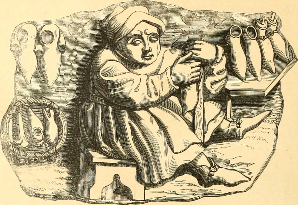 An illustration from Histoire de l'orfévrerie-joaillerie et des anciennes communautés et confréries d'orfévres-joailliers de la France et de la Belgique, 1850, leaf 651