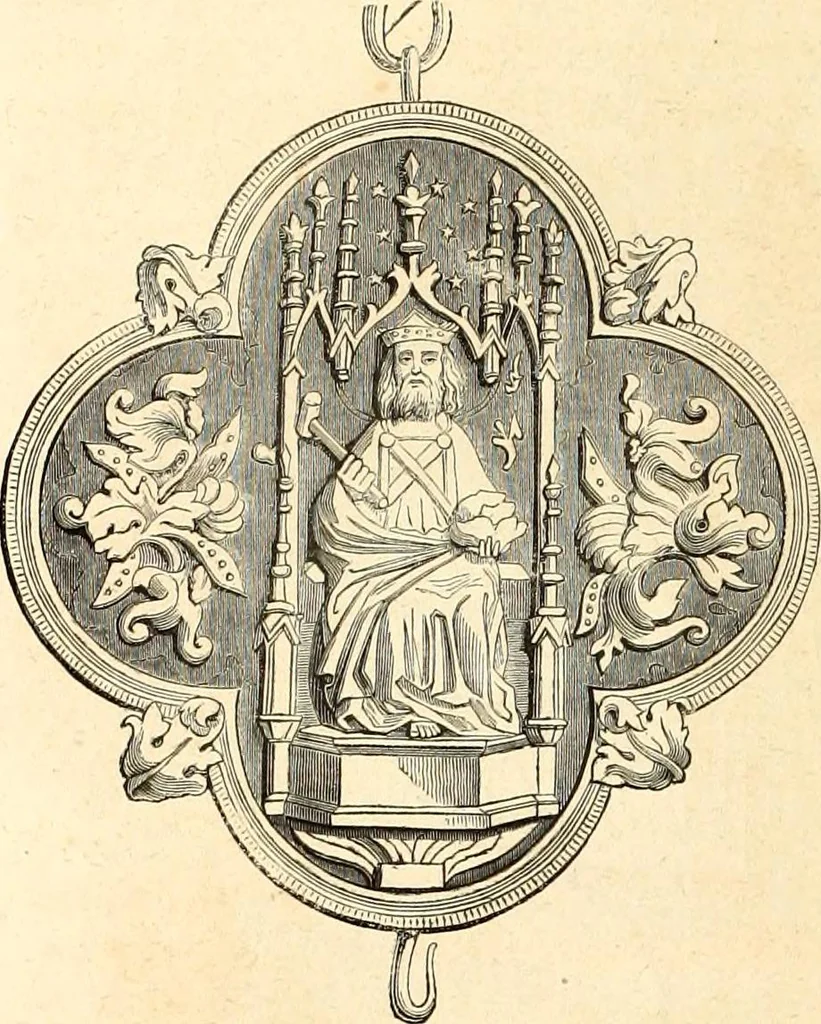 An illustration from Histoire de l'orfévrerie-joaillerie et des anciennes communautés et confréries d'orfévres-joailliers de la France et de la Belgique, 1850, leaf 83