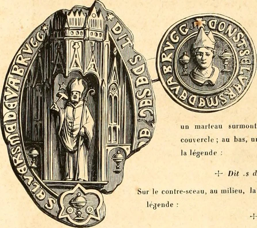 An illustration from Histoire de l'orfévrerie-joaillerie et des anciennes communautés et confréries d'orfévres-joailliers de la France et de la Belgique, 1850, leaf 87