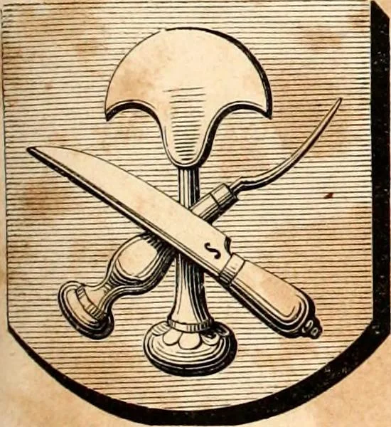 An illustration from Histoire de l'orfévrerie-joaillerie et des anciennes communautés et confréries d'orfévres-joailliers de la France et de la Belgique, 1850, leaf 874