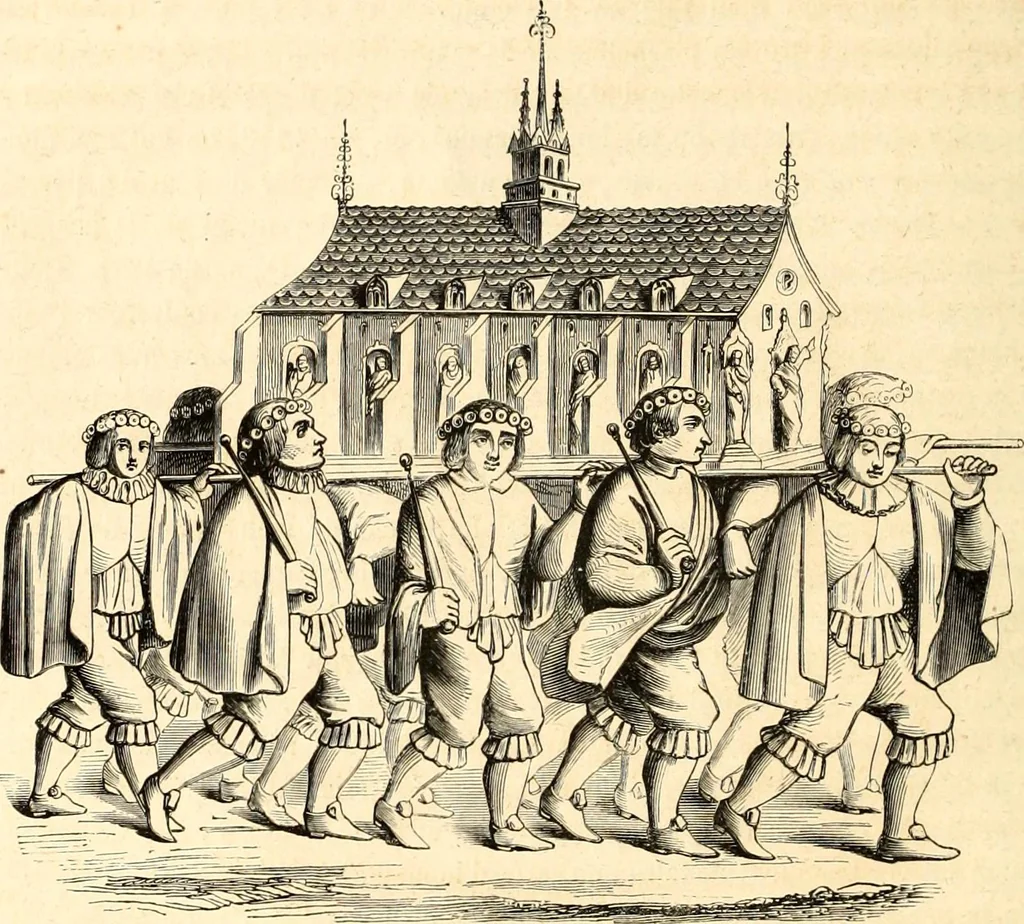An illustration from Histoire de l'orfévrerie-joaillerie et des anciennes communautés et confréries d'orfévres-joailliers de la France et de la Belgique, 1850, leaf 97