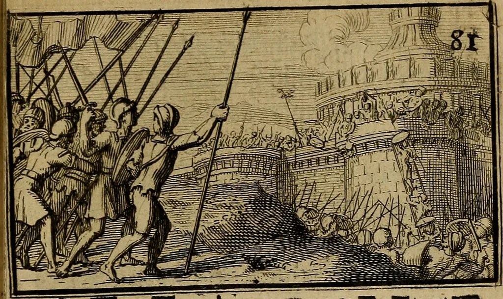 An illustration from Histoire des arts qui ont raport au dessein, divisée en trois livres, ou il est traité de son origine, de son progrés, de sa chute, & de son rétablissement. Ouvrage utile au public pour savoir ce qui s'est fait de plus considerable en tous les âges dans la peinture, la sculture, l'architecture & la gravure; & pour distinguer les bonnes manieres des mauvaises, 1698, leaf 134