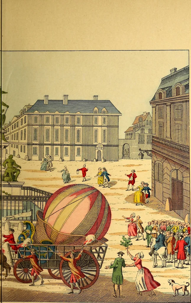 An illustration from Histoire des ballons et des aéronautes célèbres ..., 1887, leaf 100