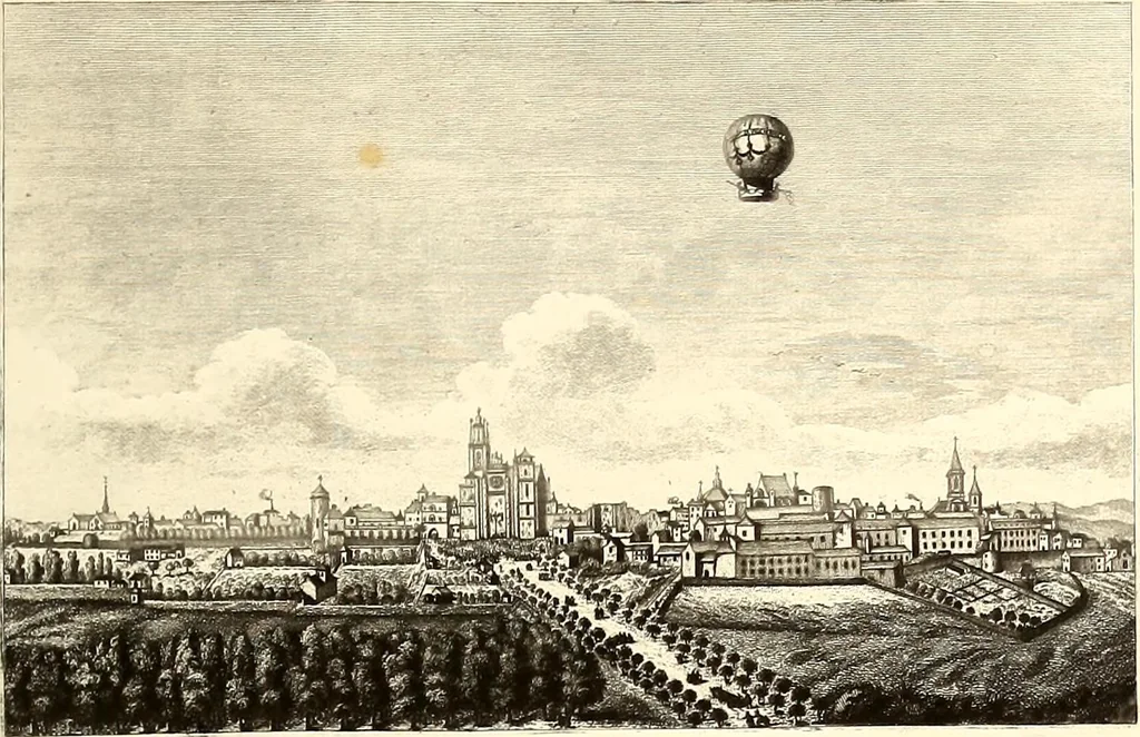 An illustration from Histoire des ballons et des aéronautes célèbres ..., 1887, leaf 108