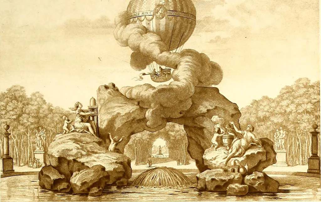 An illustration from Histoire des ballons et des aéronautes célèbres ..., 1887, leaf 122