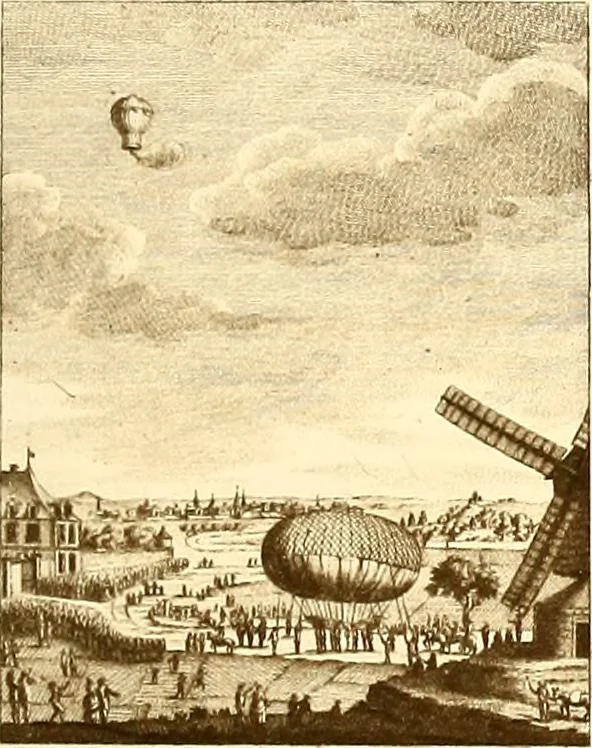 An illustration from Histoire des ballons et des aéronautes célèbres ..., 1887, leaf 134