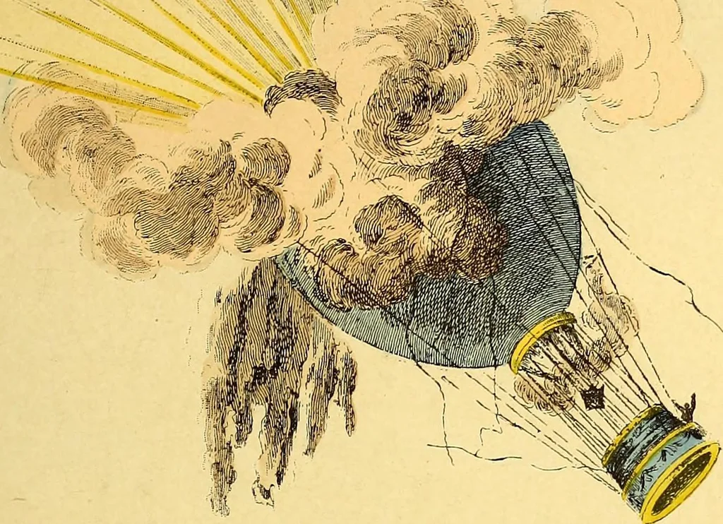 An illustration from Histoire des ballons et des aéronautes célèbres ..., 1887, leaf 182