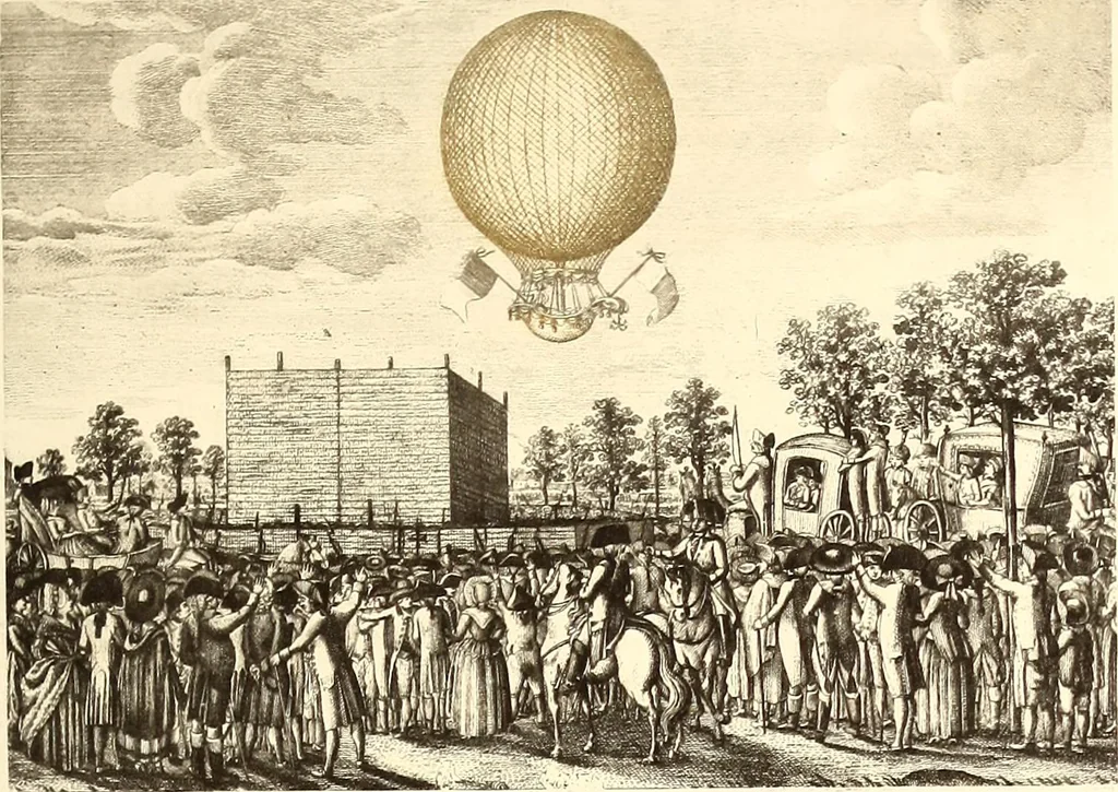 An illustration from Histoire des ballons et des aéronautes célèbres ..., 1887, leaf 216