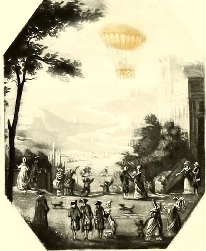 An illustration from Histoire des ballons et des aéronautes célèbres ..., 1887, leaf 243
