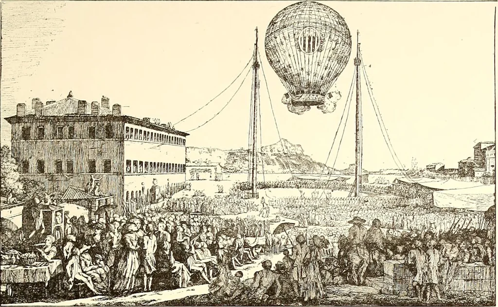 An illustration from Histoire des ballons et des aéronautes célèbres ..., 1887, leaf 244