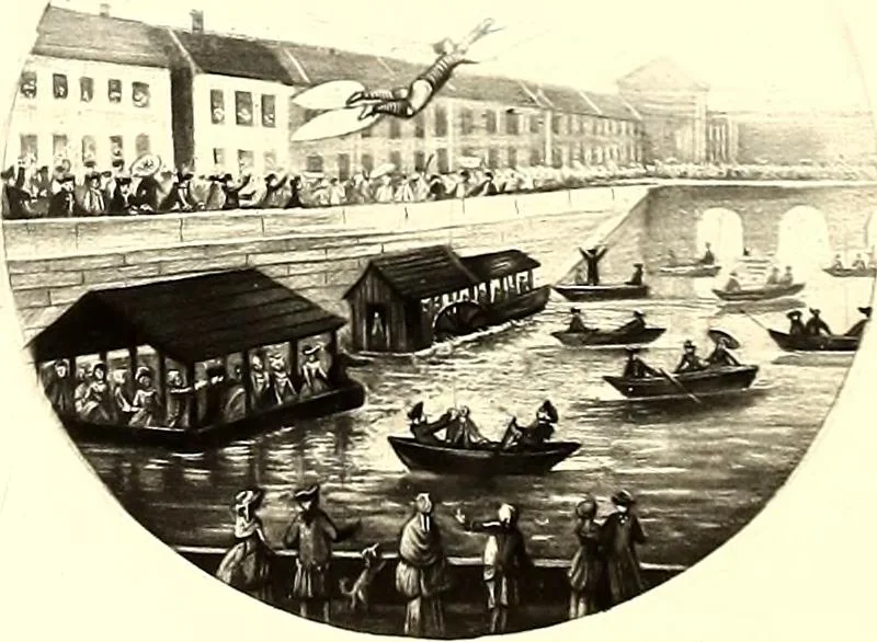 An illustration from Histoire des ballons et des aéronautes célèbres ..., 1887, leaf 31
