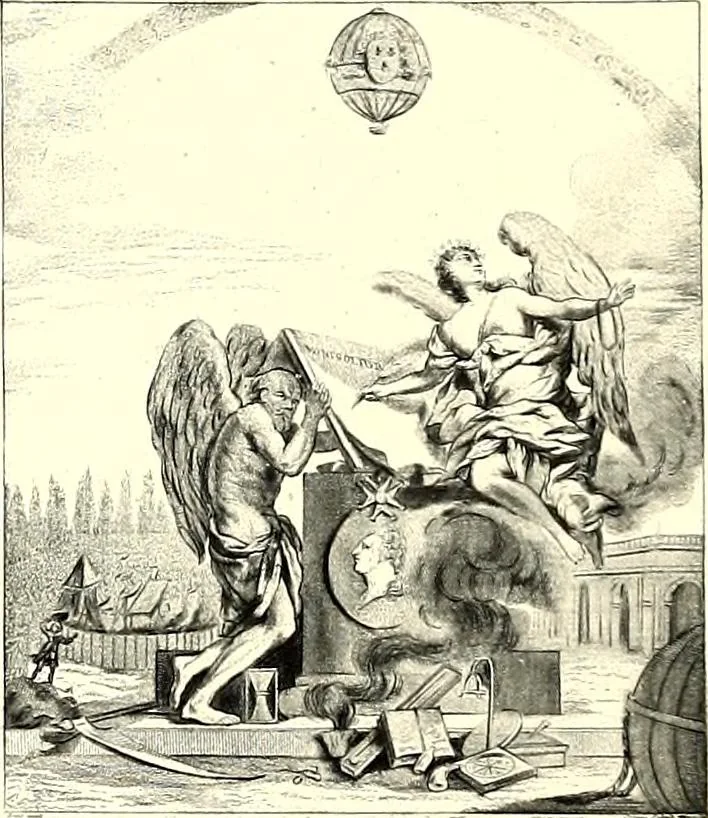 An illustration from Histoire des ballons et des aéronautes célèbres ..., 1887, leaf 45