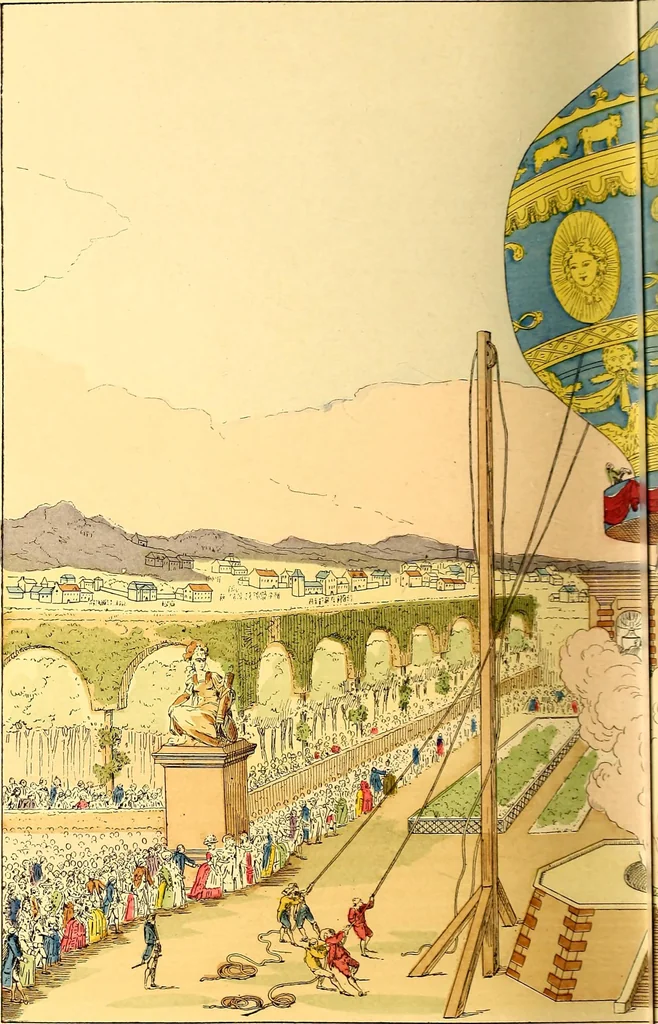 An illustration from Histoire des ballons et des aéronautes célèbres ..., 1887, leaf 65