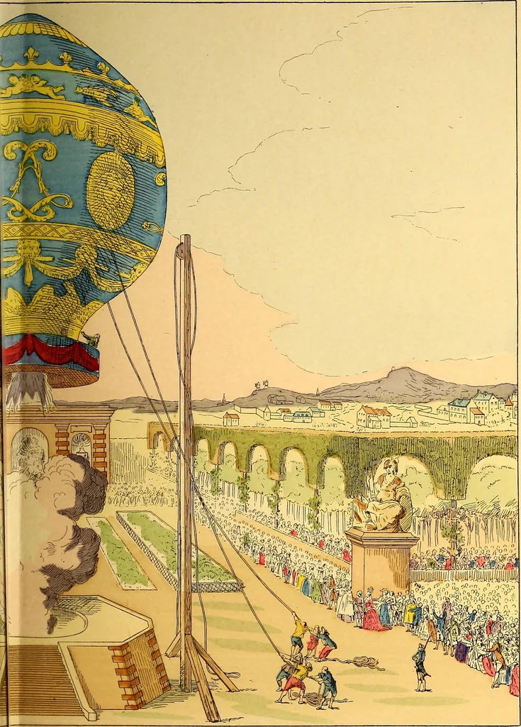 An illustration from Histoire des ballons et des aéronautes célèbres ..., 1887, leaf 66