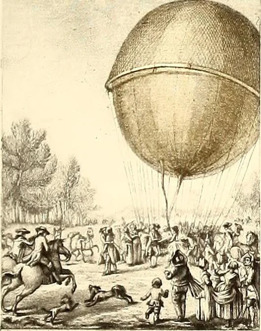 An illustration from Histoire des ballons et des aéronautes célèbres ..., 1887, leaf 74