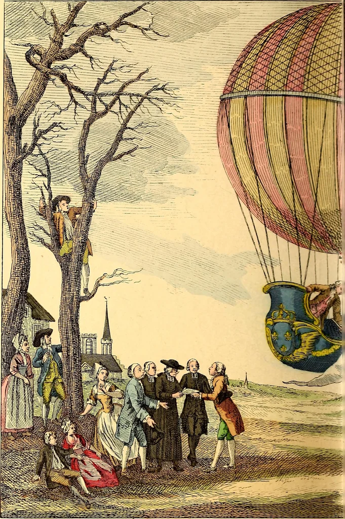 An illustration from Histoire des ballons et des aéronautes célèbres ..., 1887, leaf 79