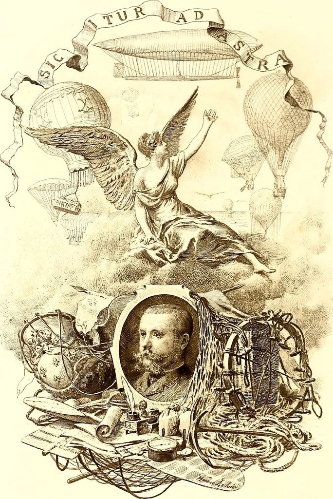 An illustration from Histoire des ballons et des aéronautes célèbres ..., 1887, leaf 9