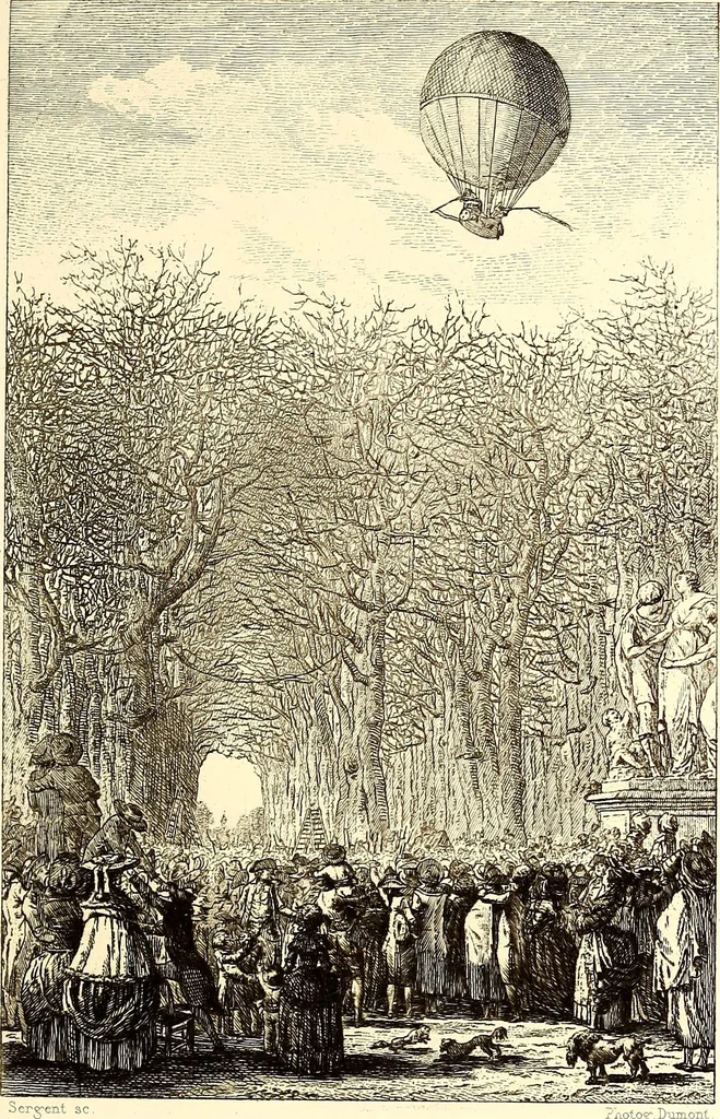 An illustration from Histoire des ballons et des aéronautes célèbres ..., 1887, leaf 90