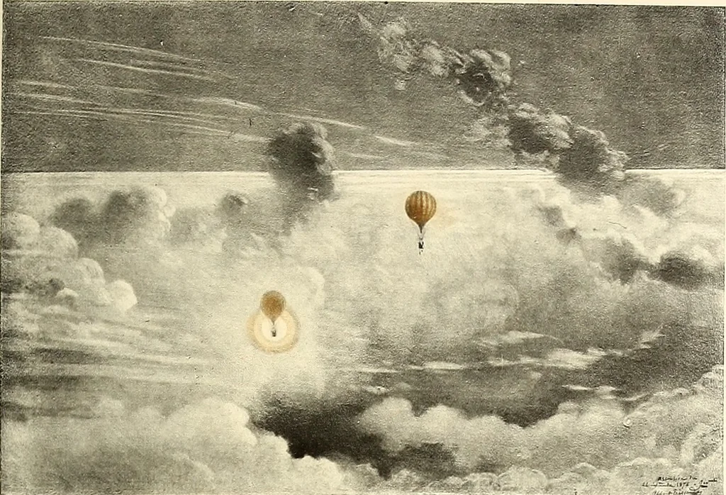 An illustration from Histoire des ballons et des aéronautes célèbres ..., 1887, leaf 110