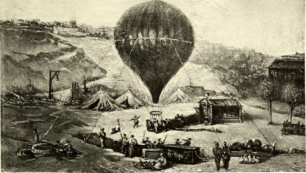 An illustration from Histoire des ballons et des aéronautes célèbres ..., 1887, leaf 130