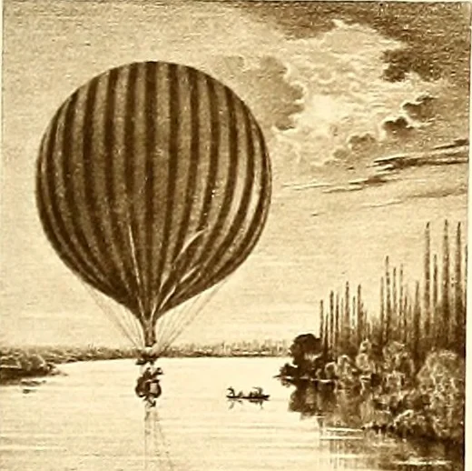 An illustration from Histoire des ballons et des aéronautes célèbres ..., 1887, leaf 130