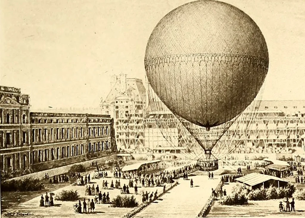 An illustration from Histoire des ballons et des aéronautes célèbres ..., 1887, leaf 162